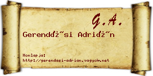 Gerendási Adrián névjegykártya